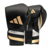 Zwart gouden kickbokshandschoenen van Adidas, voor professionals.