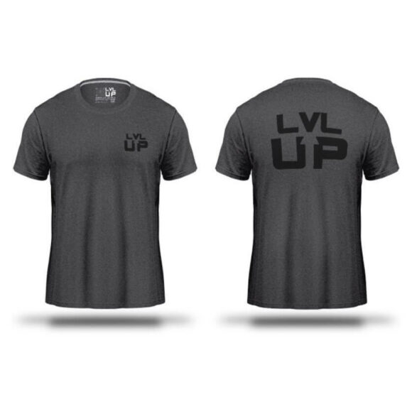Zwart t-shirt van LVL-UP voor dames en heren.