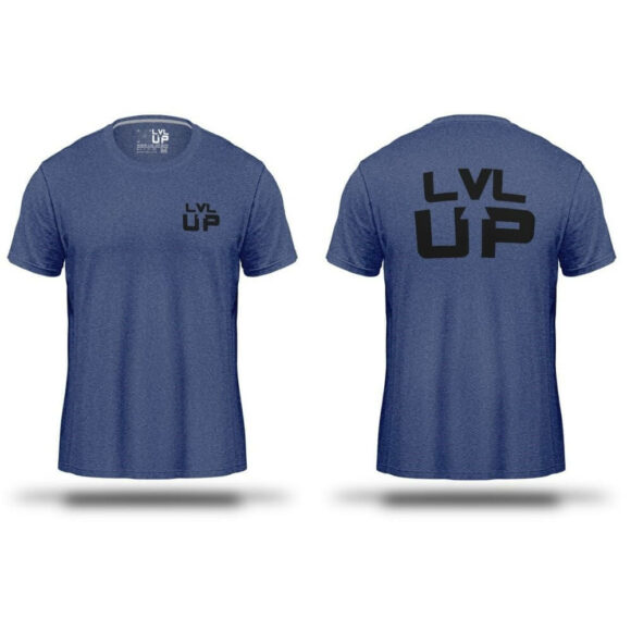 Blauw t-shirt van LVL-UP voor dames en heren.